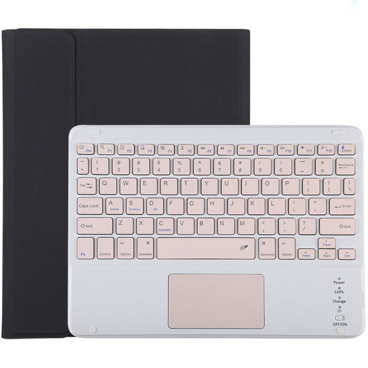 Bàn phím Bluetooth màu hồng TG-102BC có thể tháo rời + Bao da vải microfiber cho máy tính bảng iPad 10.2 inch / iPad Air (2019), có Touch Pad & khe cắm bút & giá đỡ, Bàn phím màu hồng