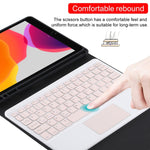 Bàn phím Bluetooth màu hồng TG-102BC có thể tháo rời + Bao da vải microfiber cho máy tính bảng iPad 10.2 inch / iPad Air (2019), có Touch Pad & khe cắm bút & giá đỡ, Bàn phím màu hồng