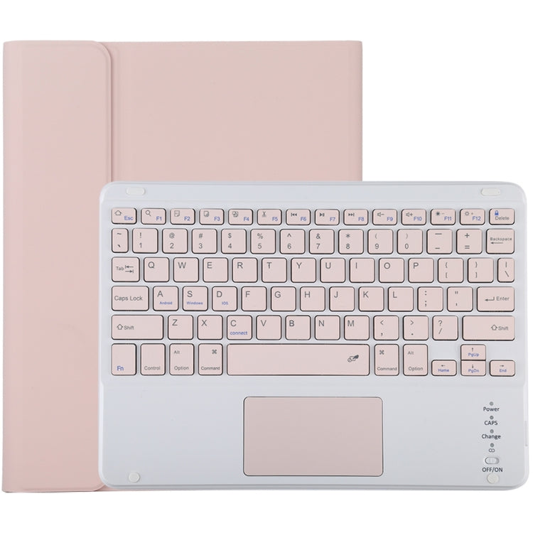 Bàn phím Bluetooth màu hồng TG-102BC có thể tháo rời + Bao da vải microfiber cho máy tính bảng iPad 10.2 inch / iPad Air (2019), có Touch Pad & khe cắm bút & giá đỡ, Bàn phím màu hồng