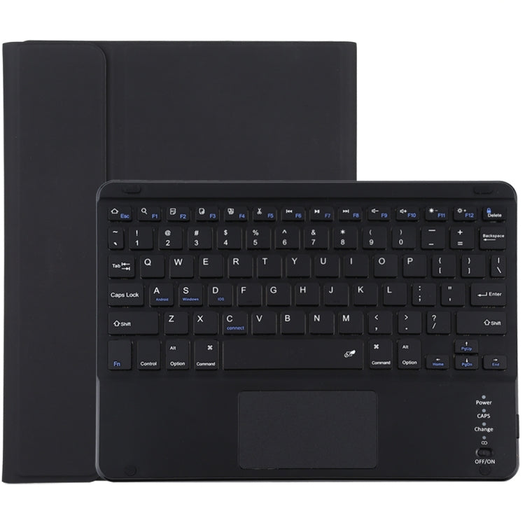 Bàn phím Bluetooth đen có thể tháo rời TG-102BC + Ốp da microfiber cho iPad 10.2 inch / iPad Air (2019), có bàn di chuột & khe cắm bút & giá đỡ, TG-102BC