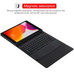Bàn phím Bluetooth đen có thể tháo rời TG-102BC + Ốp da microfiber cho iPad 10.2 inch / iPad Air (2019), có bàn di chuột & khe cắm bút & giá đỡ, TG-102BC