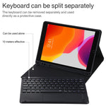 Bàn phím Bluetooth đen có thể tháo rời TG-102BC + Ốp da microfiber cho iPad 10.2 inch / iPad Air (2019), có bàn di chuột & khe cắm bút & giá đỡ, TG-102BC