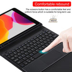 Bàn phím Bluetooth đen có thể tháo rời TG-102BC + Ốp da microfiber cho iPad 10.2 inch / iPad Air (2019), có bàn di chuột & khe cắm bút & giá đỡ, TG-102BC