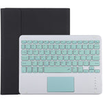 Bàn phím Bluetooth màu xanh tháo rời TG-102BC + Bao da vải sợi nhỏ cho máy tính bảng iPad 10.2 inch / iPad Air (2019), có bàn di chuột & khe cắm bút & giá đỡ, bàn phím màu xanh