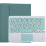 Bàn phím Bluetooth màu xanh tháo rời TG-102BC + Bao da vải sợi nhỏ cho máy tính bảng iPad 10.2 inch / iPad Air (2019), có bàn di chuột & khe cắm bút & giá đỡ, bàn phím màu xanh