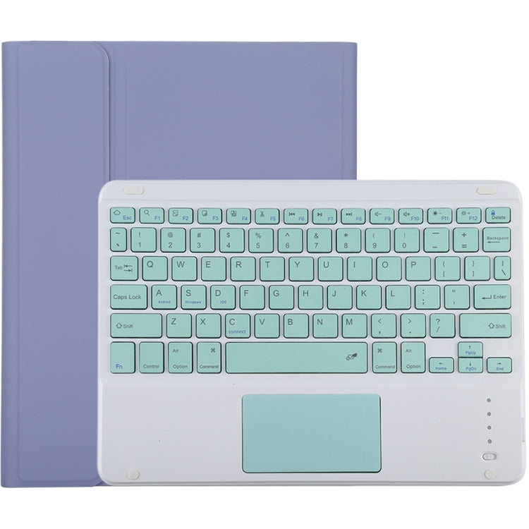 Bàn phím Bluetooth màu xanh tháo rời TG-102BC + Bao da vải sợi nhỏ cho máy tính bảng iPad 10.2 inch / iPad Air (2019), có bàn di chuột & khe cắm bút & giá đỡ, bàn phím màu xanh