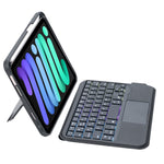 T06-AS Ốp da bàn phím Bluetooth loại tách rời có đèn nền cảm ứng cho iPad mini6 / mini 7, T06-AS