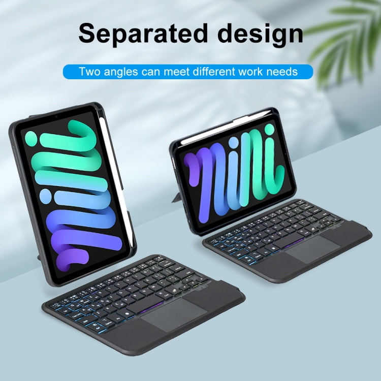 T06-AS Ốp da bàn phím Bluetooth loại tách rời có đèn nền cảm ứng cho iPad mini6 / mini 7, T06-AS