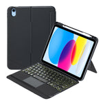 T10-AS Bao da bàn phím Bluetooth loại tách rời có đèn nền cảm ứng cho iPad 11 2025 / iPad thế hệ 10 10.9 2022, T10-A
