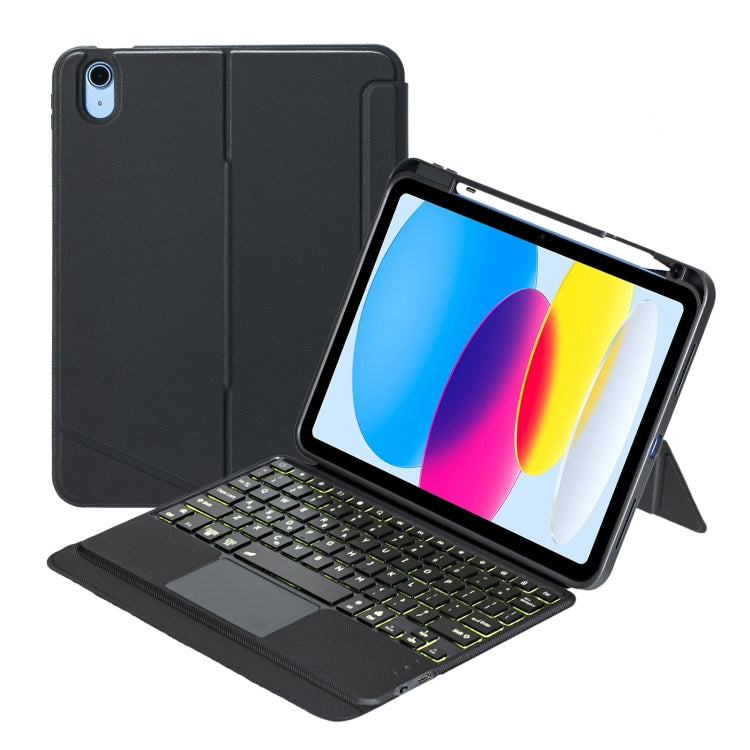 T10-AS Bao da bàn phím Bluetooth loại tách rời có đèn nền cảm ứng cho iPad 11 2025 / iPad thế hệ 10 10.9 2022, T10-A