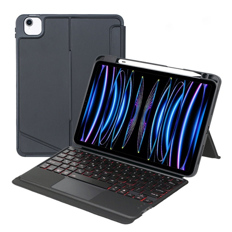T11-AS Ốp da bàn phím Bluetooth loại tách rời có đèn nền cảm ứng cho iPad Air 11 2025 / Air 5 / 4 10.9 / Pro 11 2022&2021&2020&2018, T11-AS