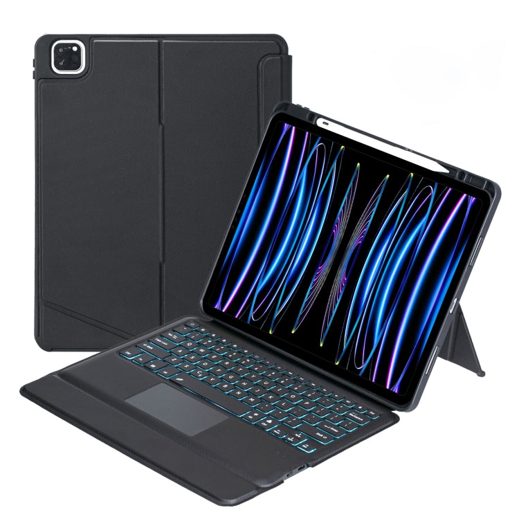 T129-AS Ốp da bàn phím Bluetooth loại tách rời có đèn nền cảm ứng cho iPad Air 13 2025 / Pro 12.9 2022 / 2021 / 2020 / 2018, T129-AS