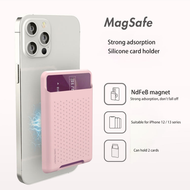 Túi ví đựng thẻ silicone cho iPhone 13 Series / iPhone 12 Series, chống mất từ, đựng thẻ, dán nam châm Magsafing