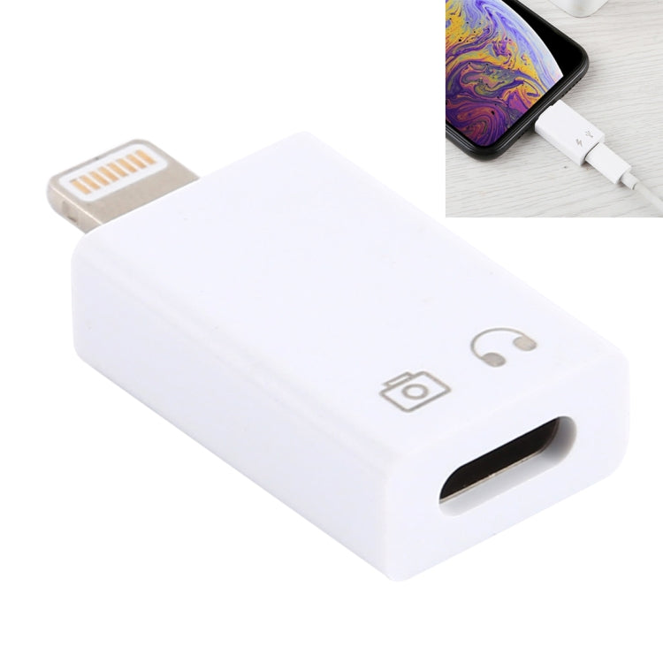 Đầu chuyển đổi sạc và nghe nhạc 8 Pin đực sang USB-C / Type-C cái, Hỗ trợ truyền dữ liệu & chụp ảnh