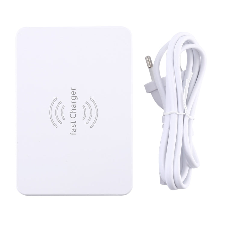 Sạc không dây 6 trong 1 10W QC3.0 + USB-C / Type-C + 4 cổng USB WLX-818F với màn hình LCD thông minh, phích cắm EU / AU, màu trắng