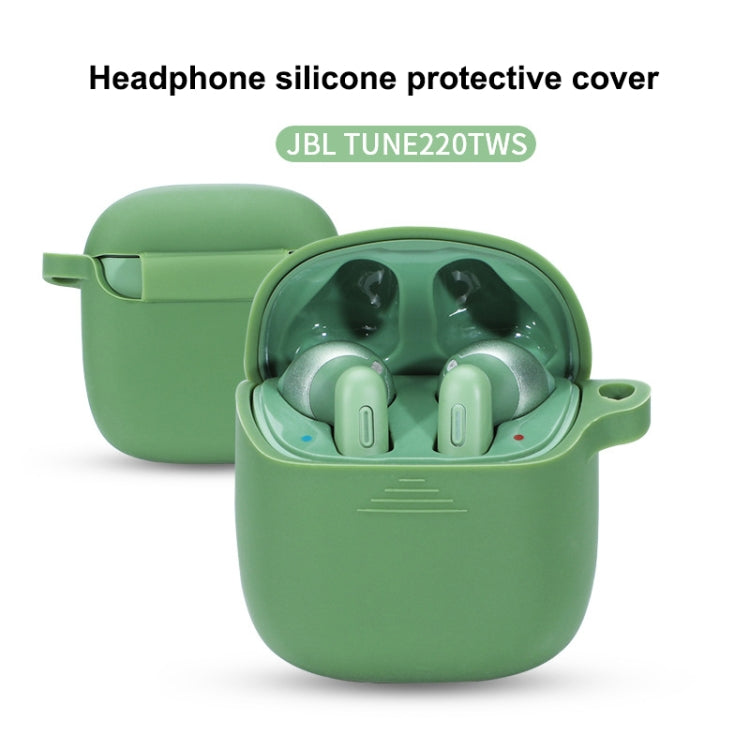 Ốp bảo vệ tai nghe không dây màu trơn bằng silicone chống rơi cho JBL TUNE 220TWS
