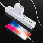 Sạc du lịch tường 4 cổng USB A3P 3A công suất tối đa USB-C / Type-C + QC3.0 + USB đôi, phích cắm Mỹ