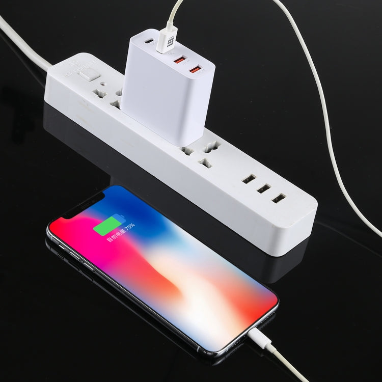 Sạc du lịch tường 4 cổng USB A3P 3A công suất tối đa USB-C / Type-C + QC3.0 + USB đôi, phích cắm Mỹ
