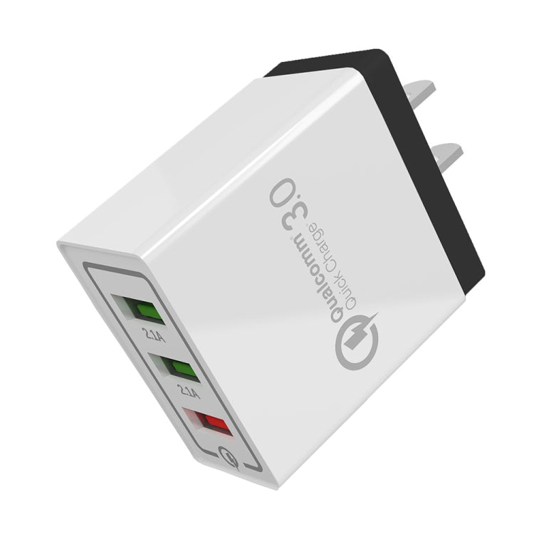 Sạc nhanh du lịch AR-QC-03 2.1A 3 cổng USB, phích cắm Mỹ, AR-QC-03 US, phích cắm AR-QC-03 US màu xanh