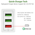 Sạc nhanh du lịch AR-QC-03 2.1A 3 cổng USB, phích cắm Mỹ, AR-QC-03 US, phích cắm AR-QC-03 US màu xanh