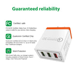 Sạc nhanh du lịch AR-QC-03 2.1A 3 cổng USB, phích cắm Mỹ, AR-QC-03 US, phích cắm AR-QC-03 US màu xanh