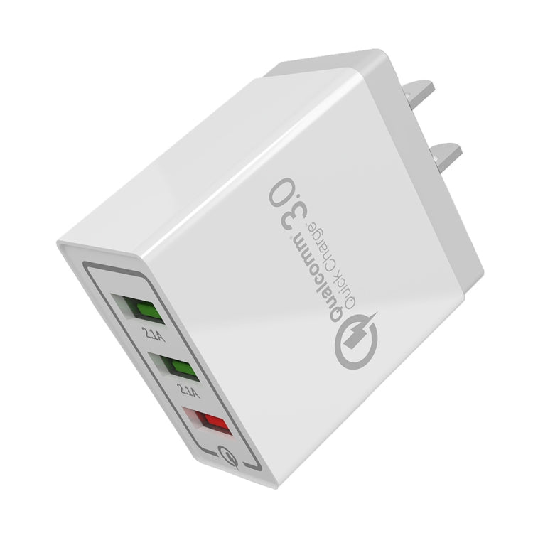 Sạc nhanh du lịch AR-QC-03 2.1A 3 cổng USB, phích cắm Mỹ, AR-QC-03 US, phích cắm AR-QC-03 US màu xanh
