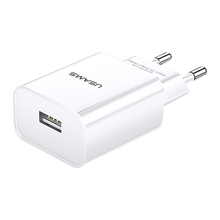 Bộ sạc du lịch USB đơn 2.1A USAMS US-CC075 T18, phích cắm EU