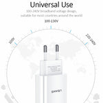 Bộ sạc du lịch USB đơn 2.1A USAMS US-CC075 T18, phích cắm EU