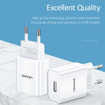 Bộ sạc du lịch USB đơn 2.1A USAMS US-CC075 T18, phích cắm EU
