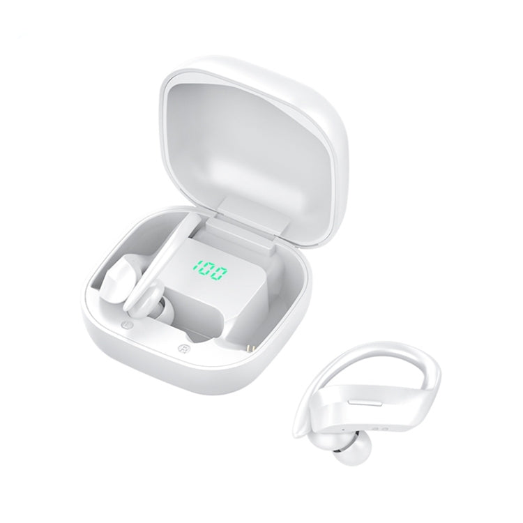 Tai nghe Bluetooth đeo tai không dây 258 kèm hộp sạc & màn hình kỹ thuật số, Hỗ trợ cảm ứng & gọi HD & trợ lý giọng nói & NFC, MD03 Đen, 258 Trắng