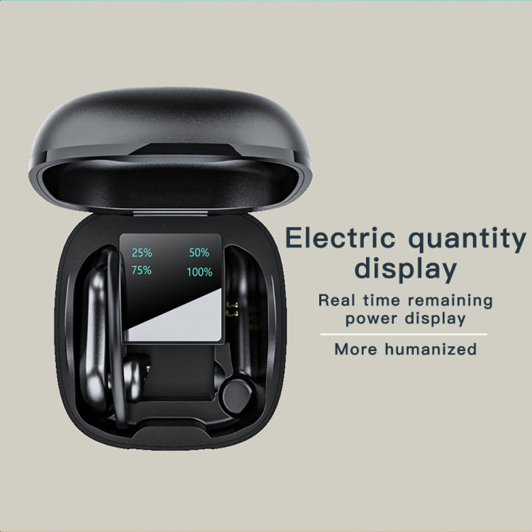 Tai nghe Bluetooth đeo tai không dây 258 kèm hộp sạc & màn hình kỹ thuật số, Hỗ trợ cảm ứng & gọi HD & trợ lý giọng nói & NFC, MD03 Đen, 258 Trắng