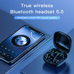 Tai nghe Bluetooth đeo tai không dây 258 kèm hộp sạc & màn hình kỹ thuật số, Hỗ trợ cảm ứng & gọi HD & trợ lý giọng nói & NFC, MD03 Đen, 258 Trắng