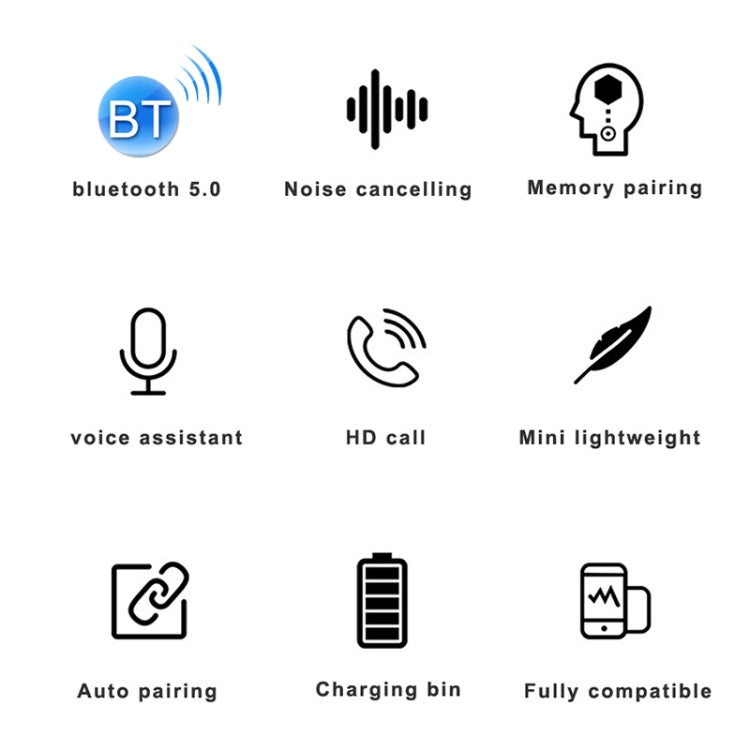 263 TWS Tai nghe Bluetooth chống ồn CVC8.0 kèm hộp sạc, Hỗ trợ cảm ứng & Màn hình LED ba lớp hiển thị pin & Giá đỡ điện thoại & Pin dự phòng & Gọi HD & Trợ lý giọng nói, 263