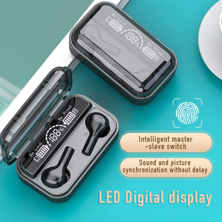 Tai nghe Bluetooth TWS chống ồn ngoài 278 kèm hộp sạc, Hỗ trợ màn hình LED hiển thị pin kỹ thuật số & đèn nhấp nháy & gọi & trợ lý giọng nói, 278 Đen, 278 Trắng