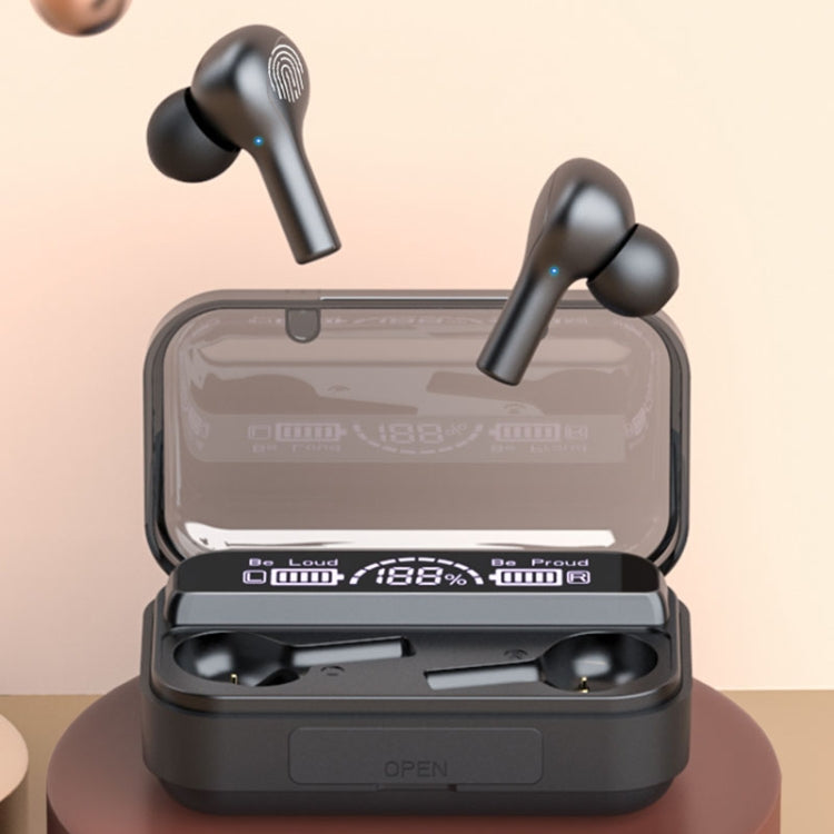 Tai nghe Bluetooth TWS chống ồn ngoài 278 kèm hộp sạc, Hỗ trợ màn hình LED hiển thị pin kỹ thuật số & đèn nhấp nháy & gọi & trợ lý giọng nói, 278 Đen, 278 Trắng