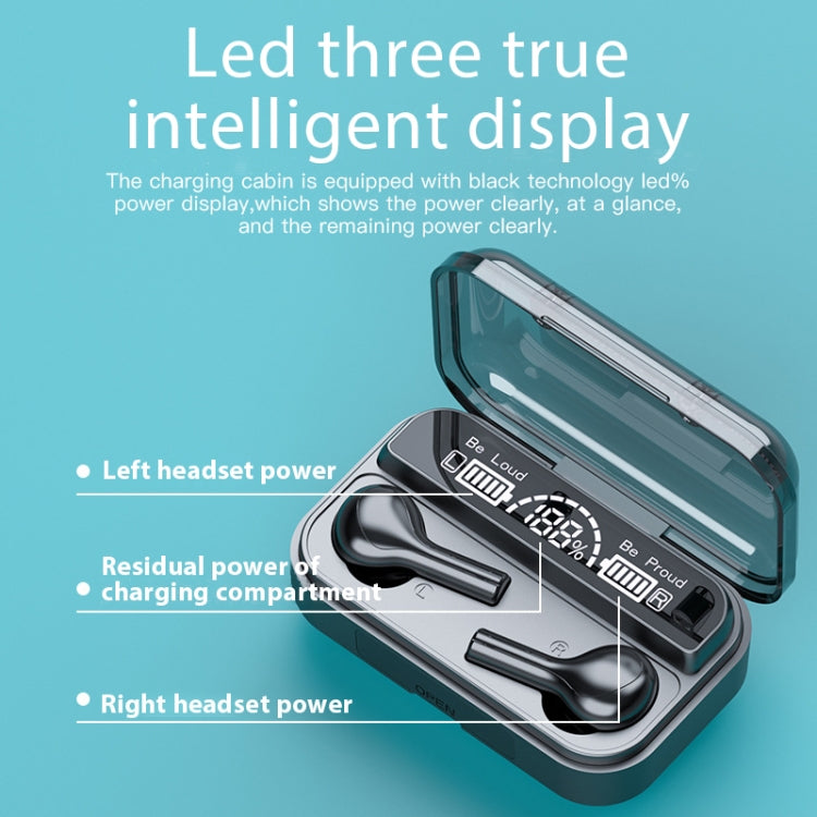 Tai nghe Bluetooth TWS chống ồn ngoài 278 kèm hộp sạc, Hỗ trợ màn hình LED hiển thị pin kỹ thuật số & đèn nhấp nháy & gọi & trợ lý giọng nói, 278 Đen, 278 Trắng