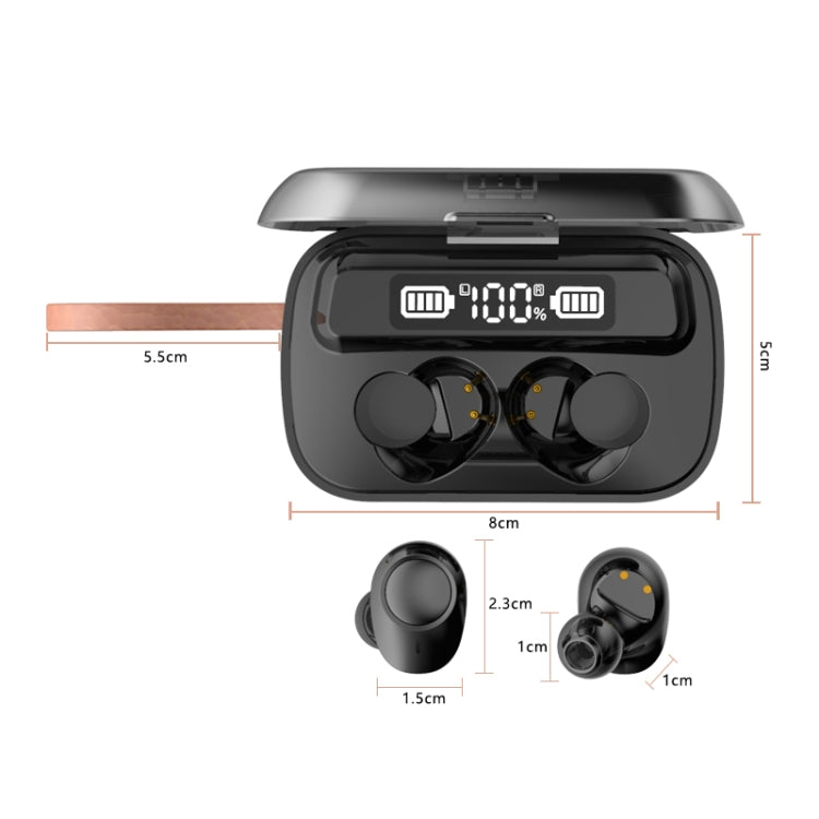 Tai nghe Bluetooth cảm ứng chống ồn kép A13 TWS CVC8.0 và DSP với hộp sạc, hỗ trợ màn hình kỹ thuật số LED & đồng hồ & đèn pin & gọi HD & Siri & pin dự phòng, A13