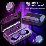 F9-5 Tai nghe Bluetooth chống ồn thông minh cảm ứng kèm hộp sạc, Hỗ trợ hiển thị pin LED ba lớp & Gọi HD & Pin dự phòng & Siri, F9-5 Màu đen, F9-5 Màu trắng