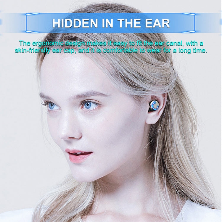 Tai nghe Bluetooth cảm ứng chống ồn F9-6 TWS CVC8.0 với hộp sạc hình trụ kéo ra, hỗ trợ màn hình kỹ thuật số LED hiển thị pin & gọi & Siri, F9-6