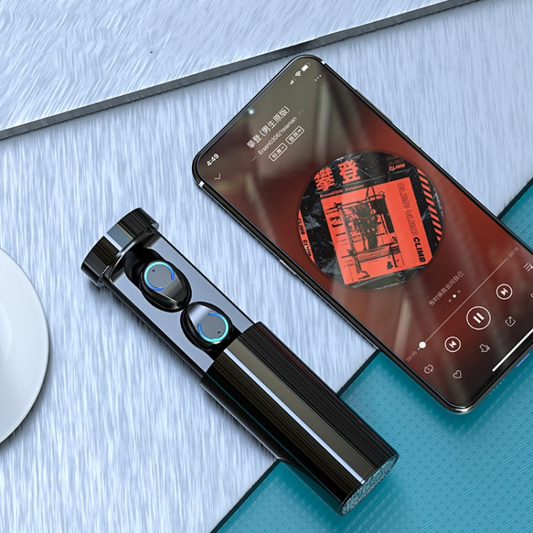 Tai nghe Bluetooth cảm ứng chống ồn F9-6 TWS CVC8.0 với hộp sạc hình trụ kéo ra, hỗ trợ màn hình kỹ thuật số LED hiển thị pin & gọi & Siri, F9-6