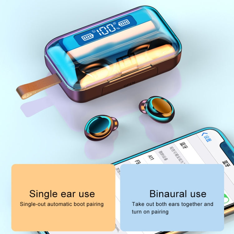 Tai nghe Bluetooth cảm ứng F9-5C Jerry Solution với hộp sạc nam châm, hỗ trợ hiển thị pin LED ba màn hình & pin dự phòng & gọi & Siri & dây đeo tay, F9-5C Jerry