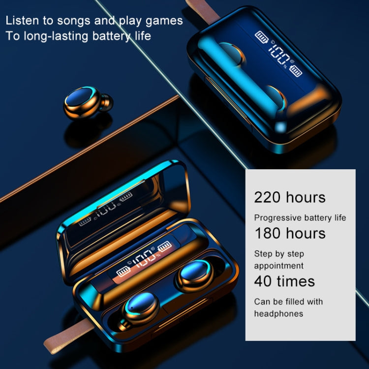 Tai nghe Bluetooth cảm ứng F9-5C Jerry Solution với hộp sạc nam châm, hỗ trợ hiển thị pin LED ba màn hình & pin dự phòng & gọi & Siri & dây đeo tay, F9-5C Jerry