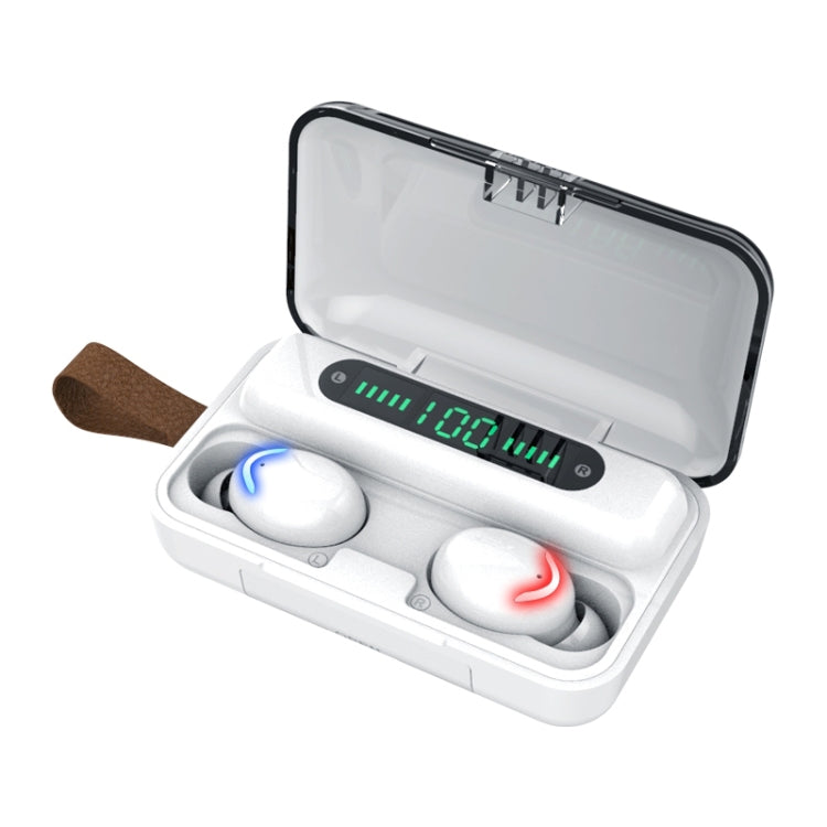 Tai nghe Bluetooth giảm tiếng ồn F9-5C với đèn thở bốn thanh + màn hình kỹ thuật số kèm dây đeo tay, F9-5C đèn bốn thanh có dây đeo màu đen, F9-5C đèn bốn thanh có dây đeo màu trắng
