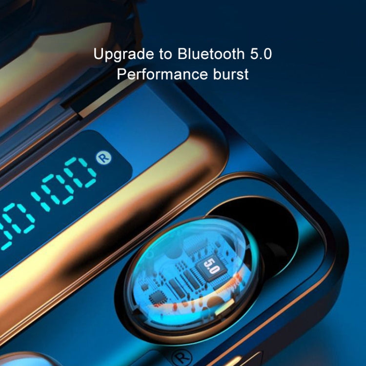 Tai nghe Bluetooth giảm tiếng ồn F9-5C với đèn thở bốn thanh + màn hình kỹ thuật số kèm dây đeo tay, F9-5C đèn bốn thanh có dây đeo màu đen, F9-5C đèn bốn thanh có dây đeo màu trắng