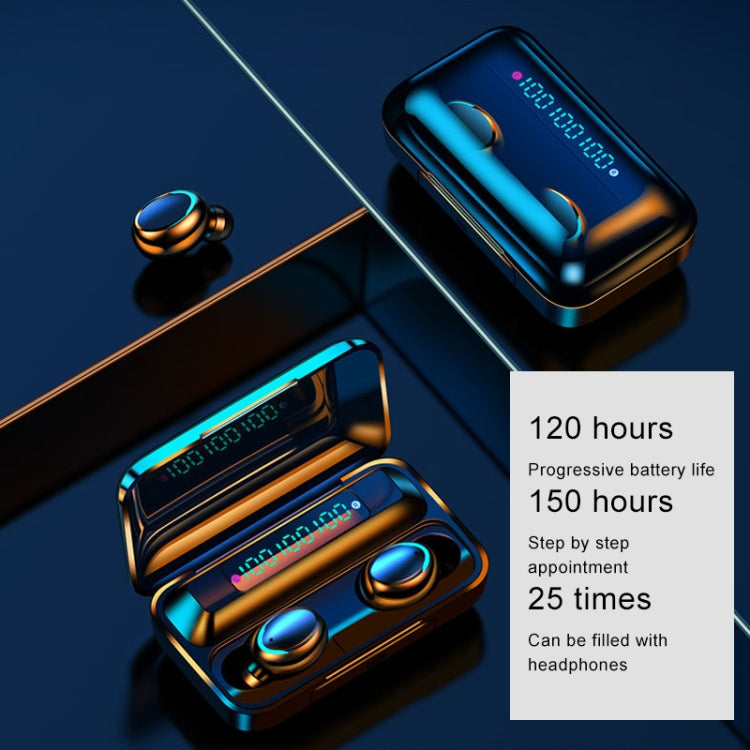 Tai nghe Bluetooth giảm tiếng ồn F9-5C với đèn thở bốn thanh + màn hình kỹ thuật số kèm dây đeo tay, F9-5C đèn bốn thanh có dây đeo màu đen, F9-5C đèn bốn thanh có dây đeo màu trắng