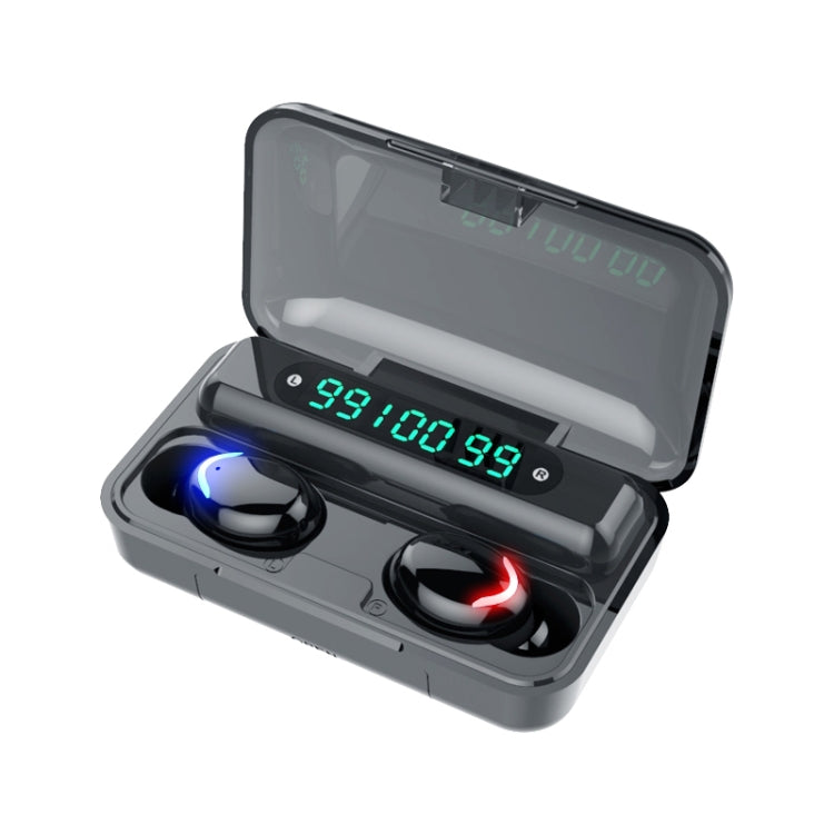 Tai nghe Bluetooth giảm tiếng ồn màn hình kỹ thuật số ba màn hình F9-5C, F9-5C không dây đeo màu đen