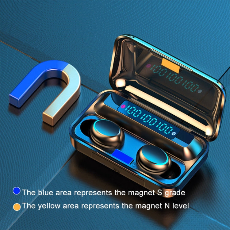 Tai nghe Bluetooth giảm tiếng ồn màn hình kỹ thuật số ba màn hình F9-5C, F9-5C không dây đeo màu đen