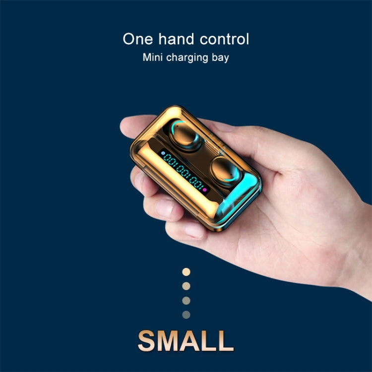 Tai nghe Bluetooth giảm tiếng ồn màn hình kỹ thuật số ba màn hình F9-5C, F9-5C không dây đeo màu đen