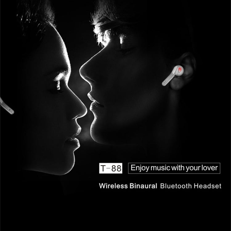 Tai nghe Bluetooth stereo không dây T-88 TWS V5.0 với hộp sạc nam châm