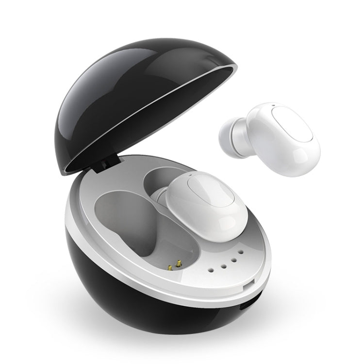 Tai nghe Bluetooth không dây A10 TWS hình viên nang không gian với hộp sạc từ tính & dây đeo, hỗ trợ gọi HD & kết nối Bluetooth tự động, màu đen, đen trắng, trắng, trắng + đen
